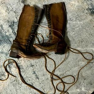 Knee High Steve Madden Lace up Leather Boots